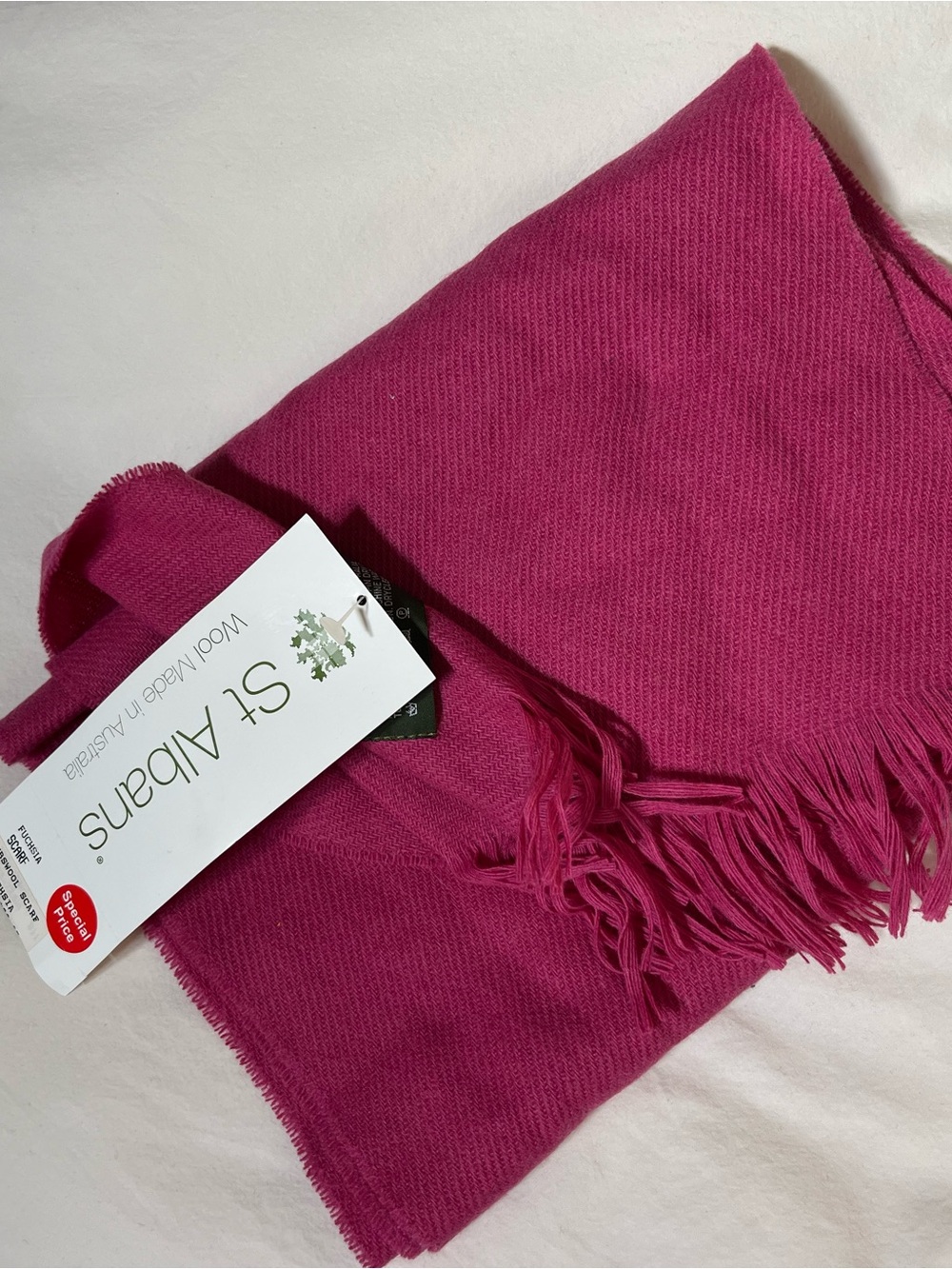 Wool Scarf Wrap in Bright Fuchsia
